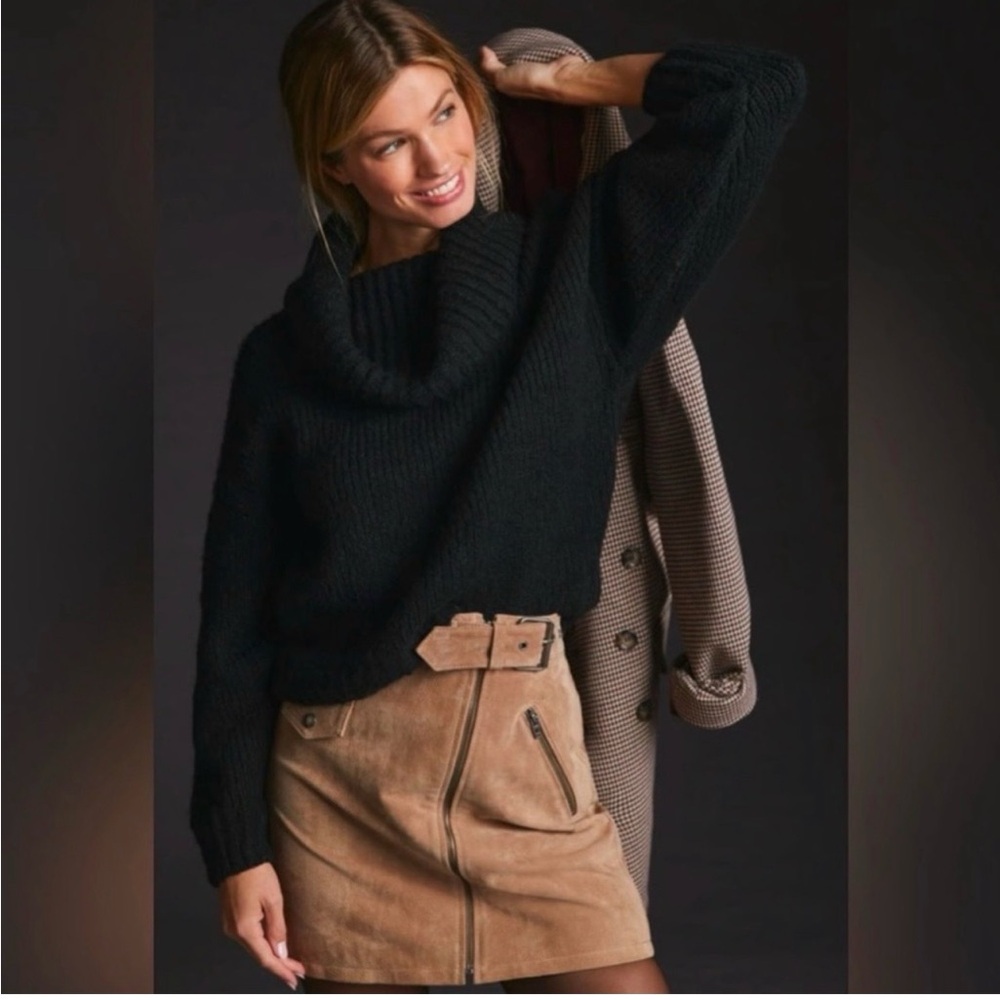 COS wool black cowl neck sweater S
